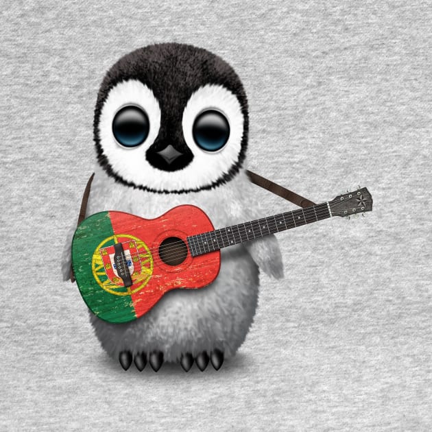 Baby Penguin Playing Portuguese Flag Guitar by jeffbartels